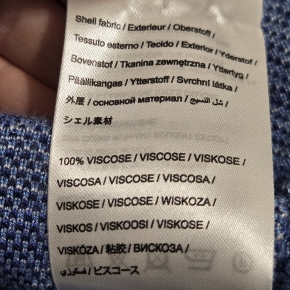 FARM Rio Blue Rio Tiles Lenzing Viscose Knit Shirt M - Picture 12 of 12